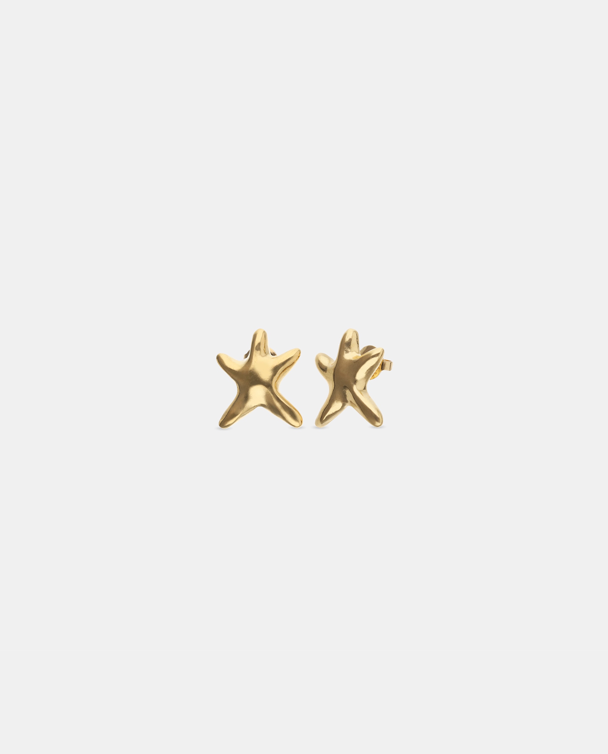 Brincos Pequenos Banhados a Ouro 18k em Forma de Estrela Ouro-2