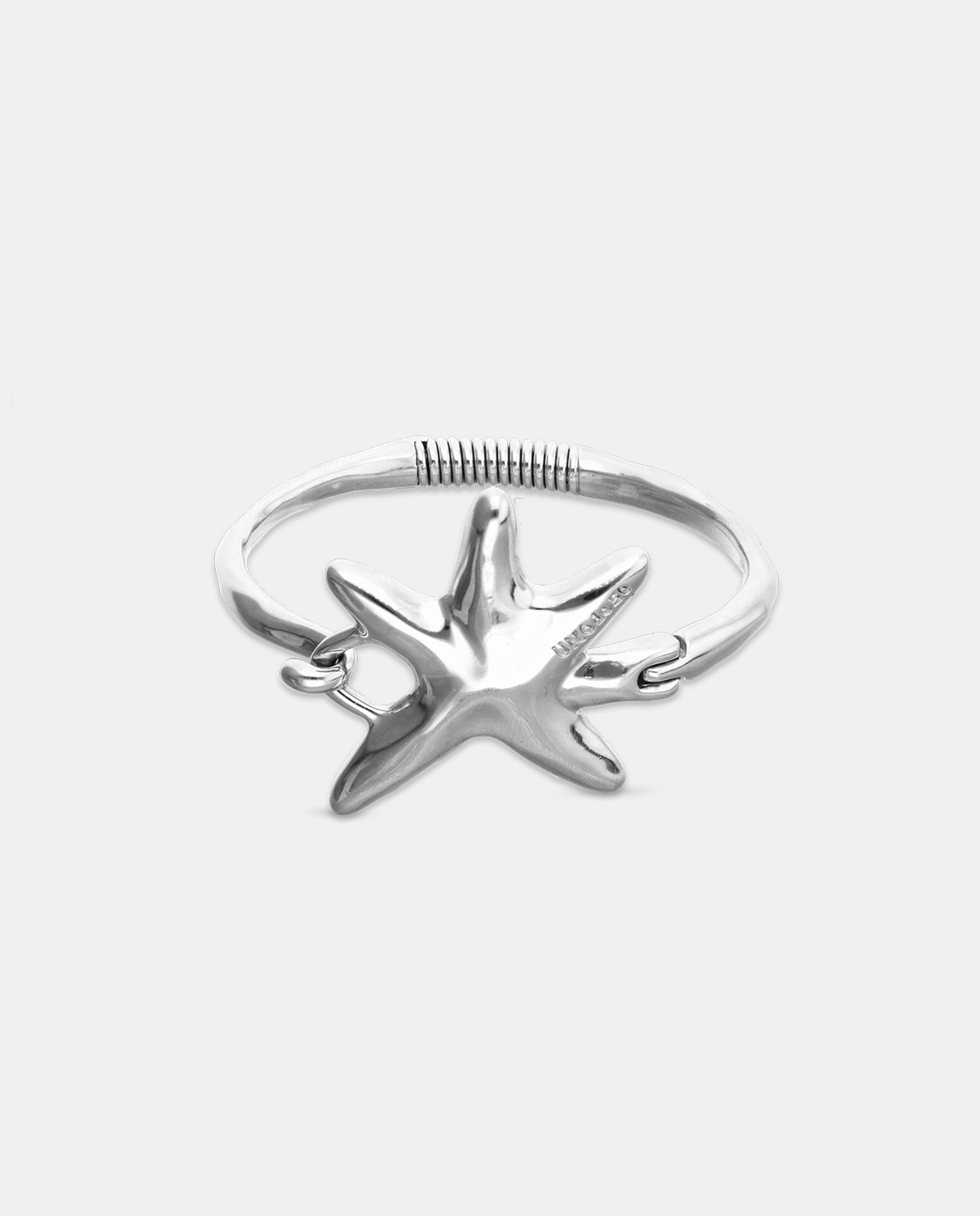 Pulseira Rígida Banhada em Prata com Forma de Estrela Prata-1