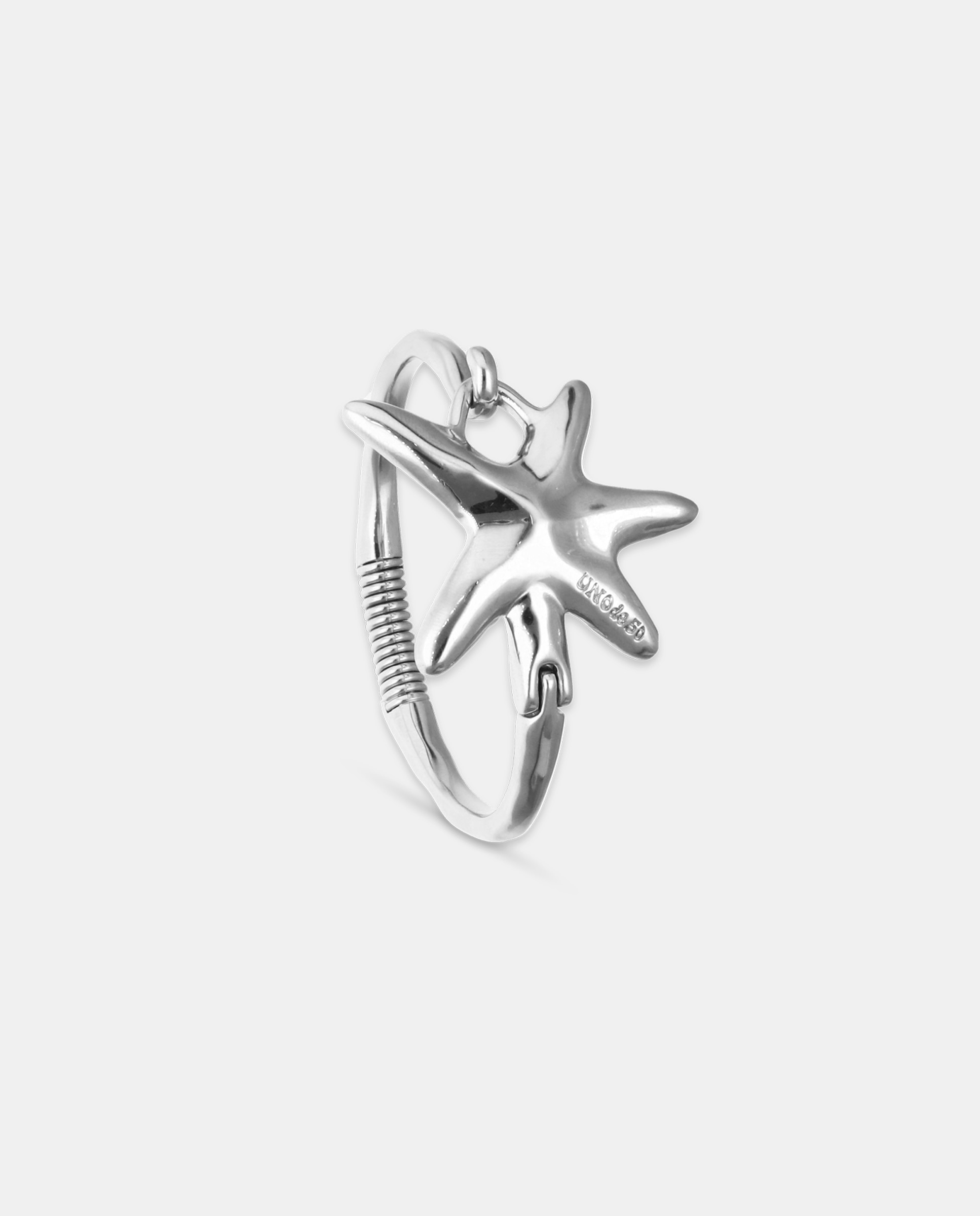 Pulseira Rígida Banhada em Prata com Forma de Estrela Prata-3