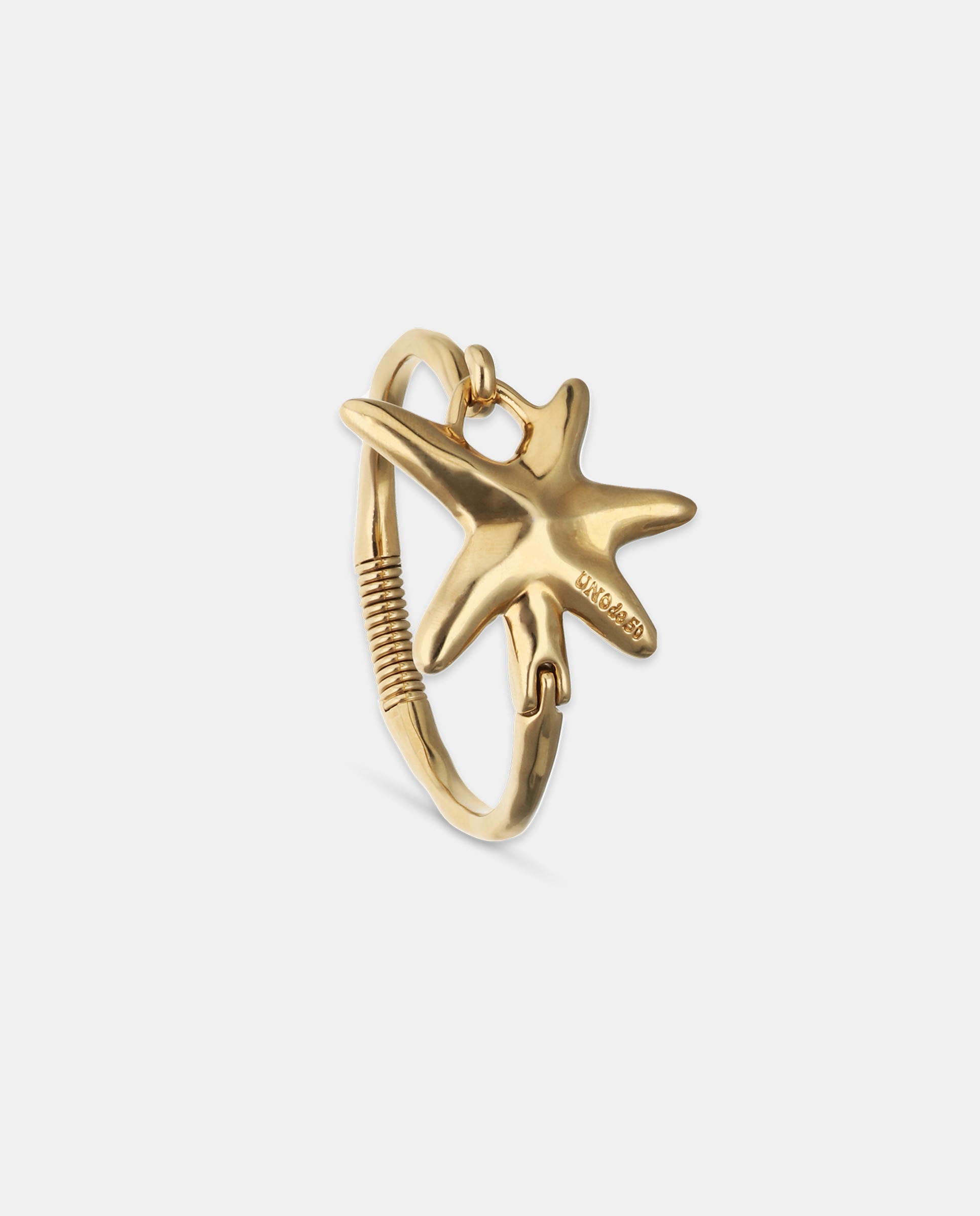 Pulseira Rígida Banhada a Ouro 18k com Forma de Estrela Ouro-3