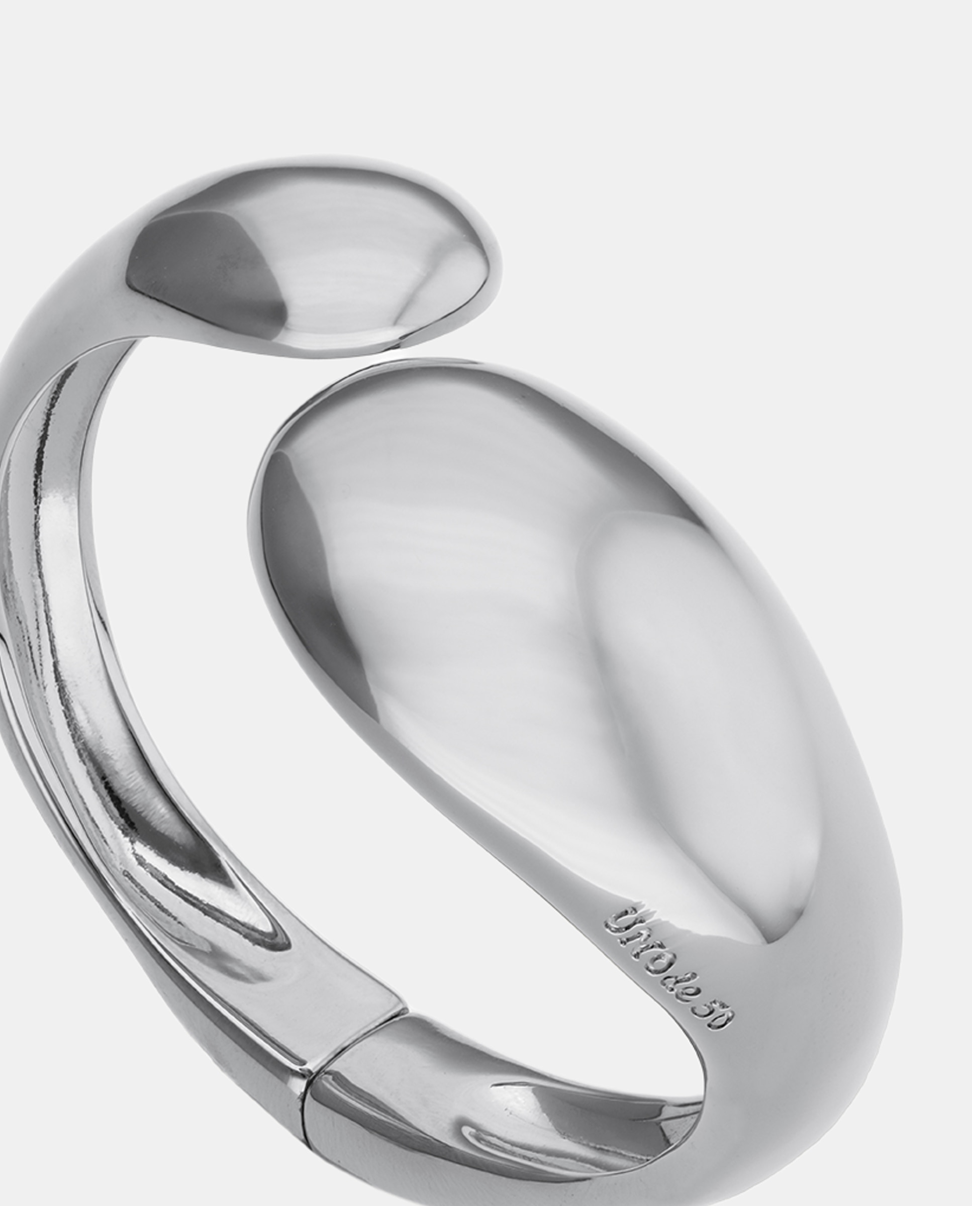 Pulseira Rígida Banhada em Prata com Uma Gota em Cada Extremo Prata-3