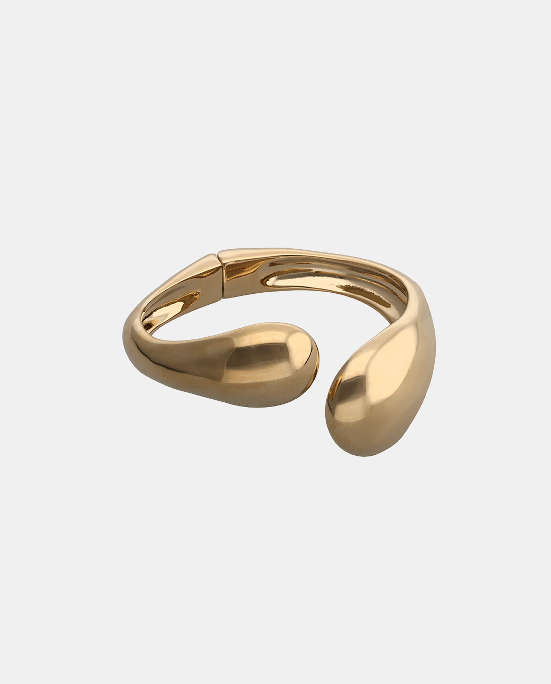 Pulseira Rígida Banhada a Ouro 18k com Uma Gota em Cada Extremo Ouro-2