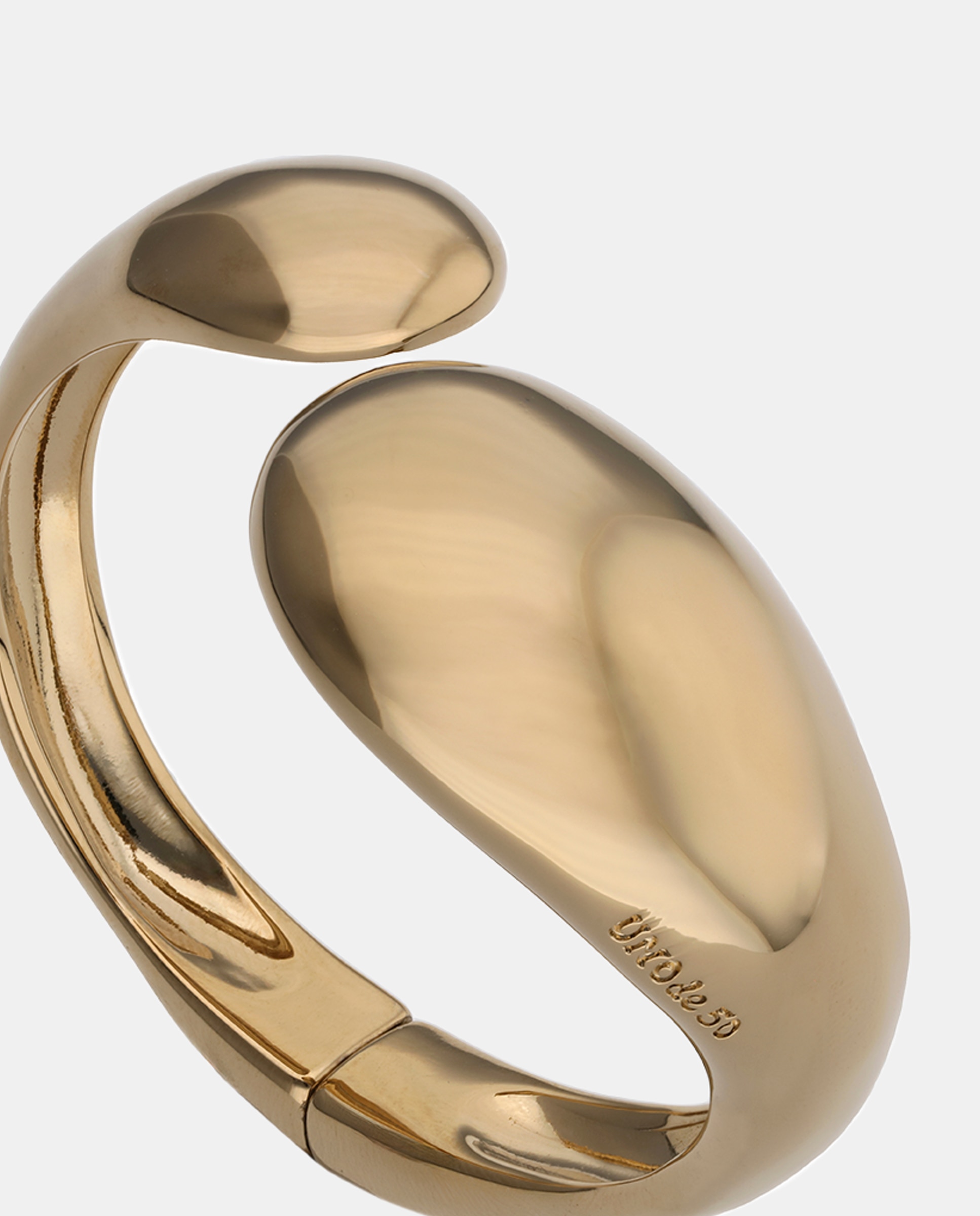 Pulseira Rígida Banhada a Ouro 18k com Uma Gota em Cada Extremo Ouro-3