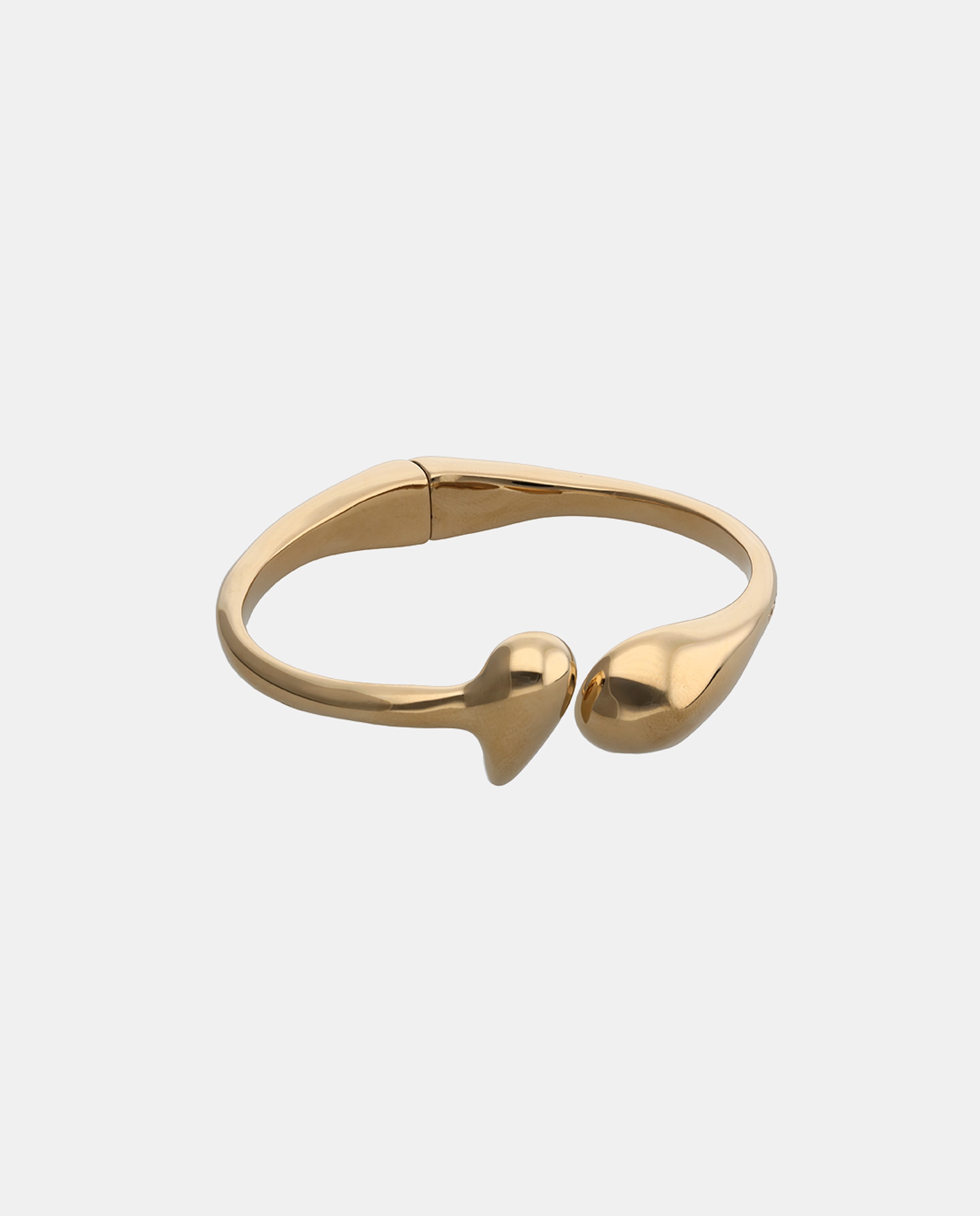 Pulseira Rígida Banhada a Ouro 18k com Uma Gota em Cada Extremo Ouro-2