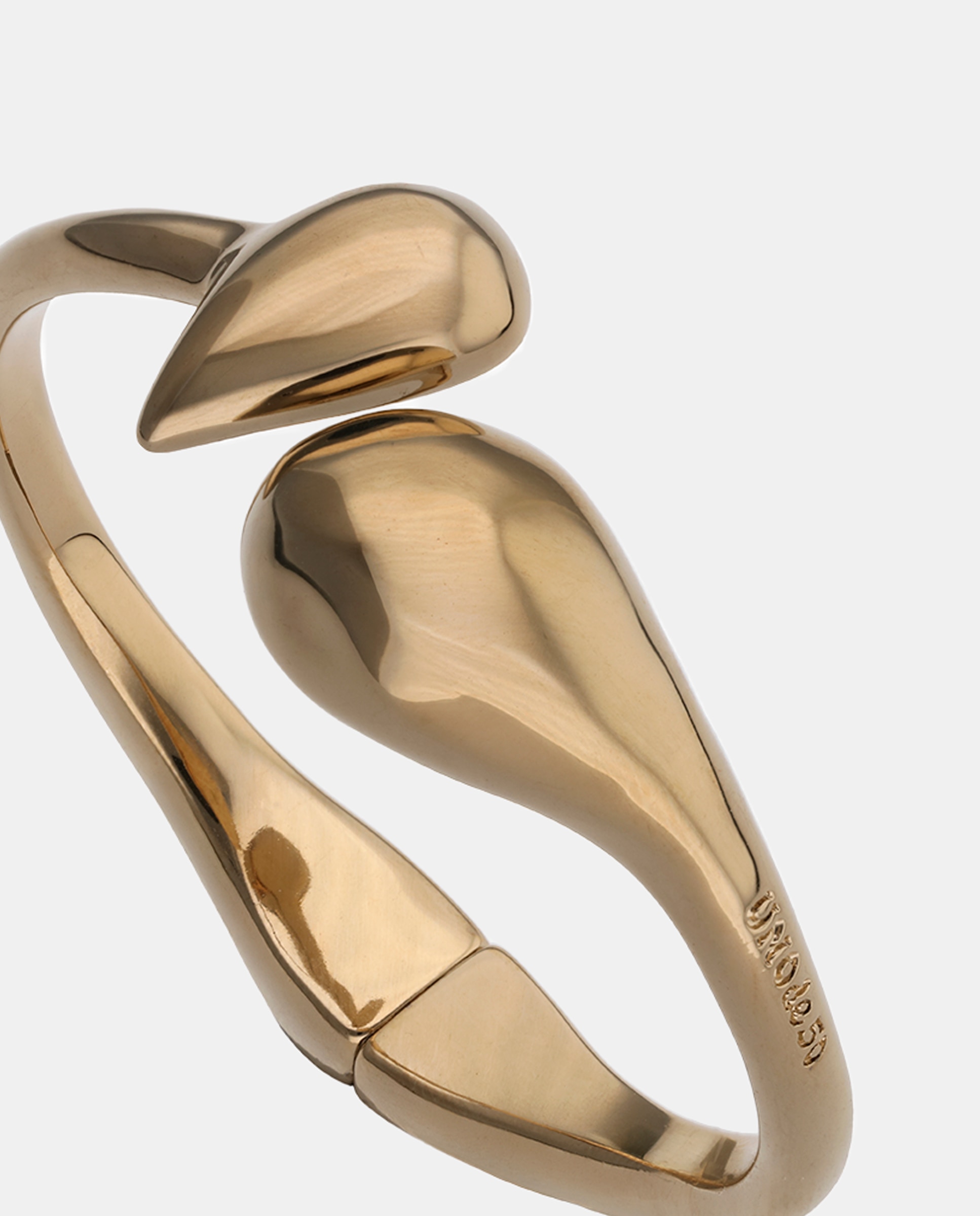 Pulseira Rígida Banhada a Ouro 18k com Uma Gota em Cada Extremo Ouro-3