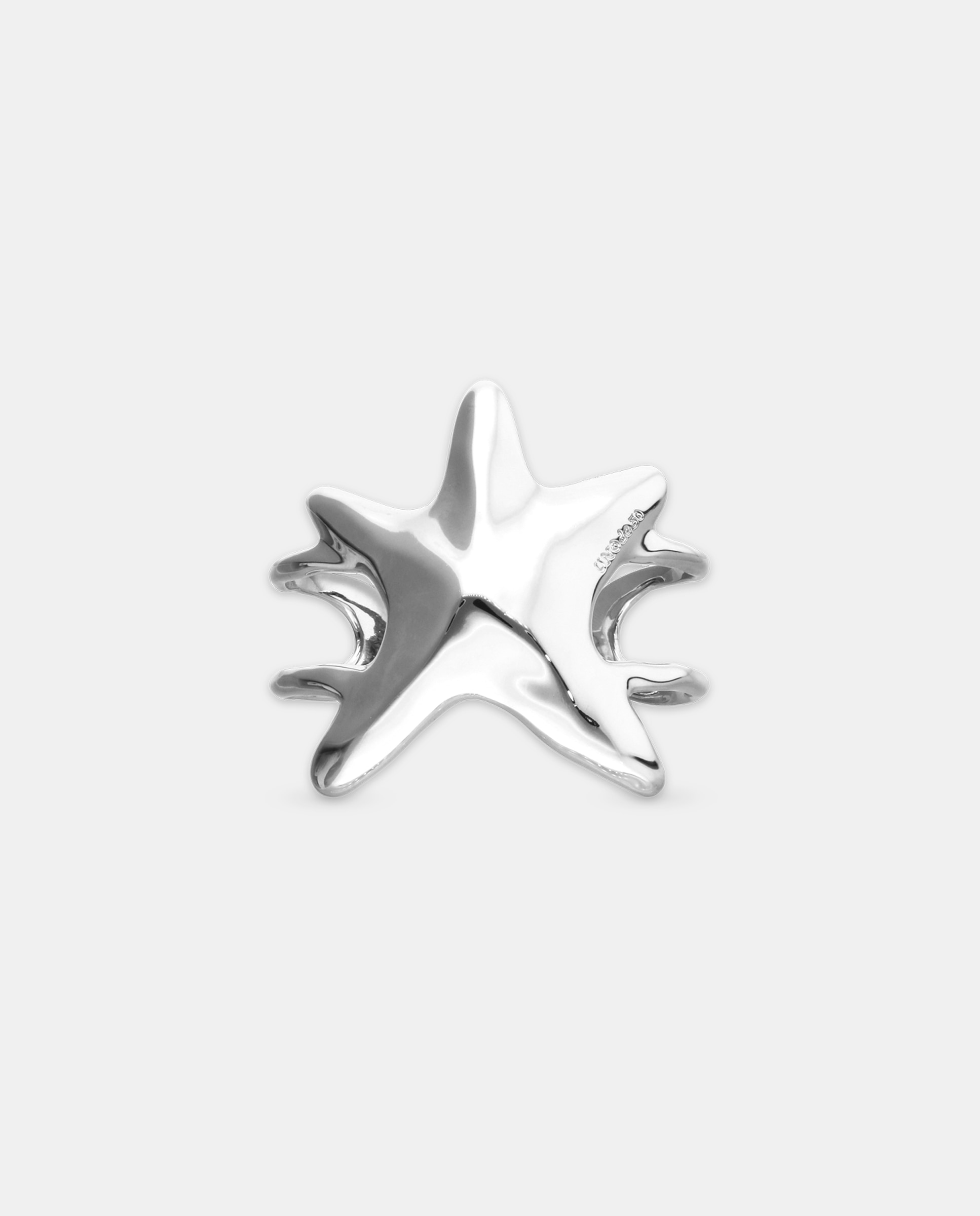 Pulseira Rígida Banhada em Prata com Forma de Estrela Grande Prata-1