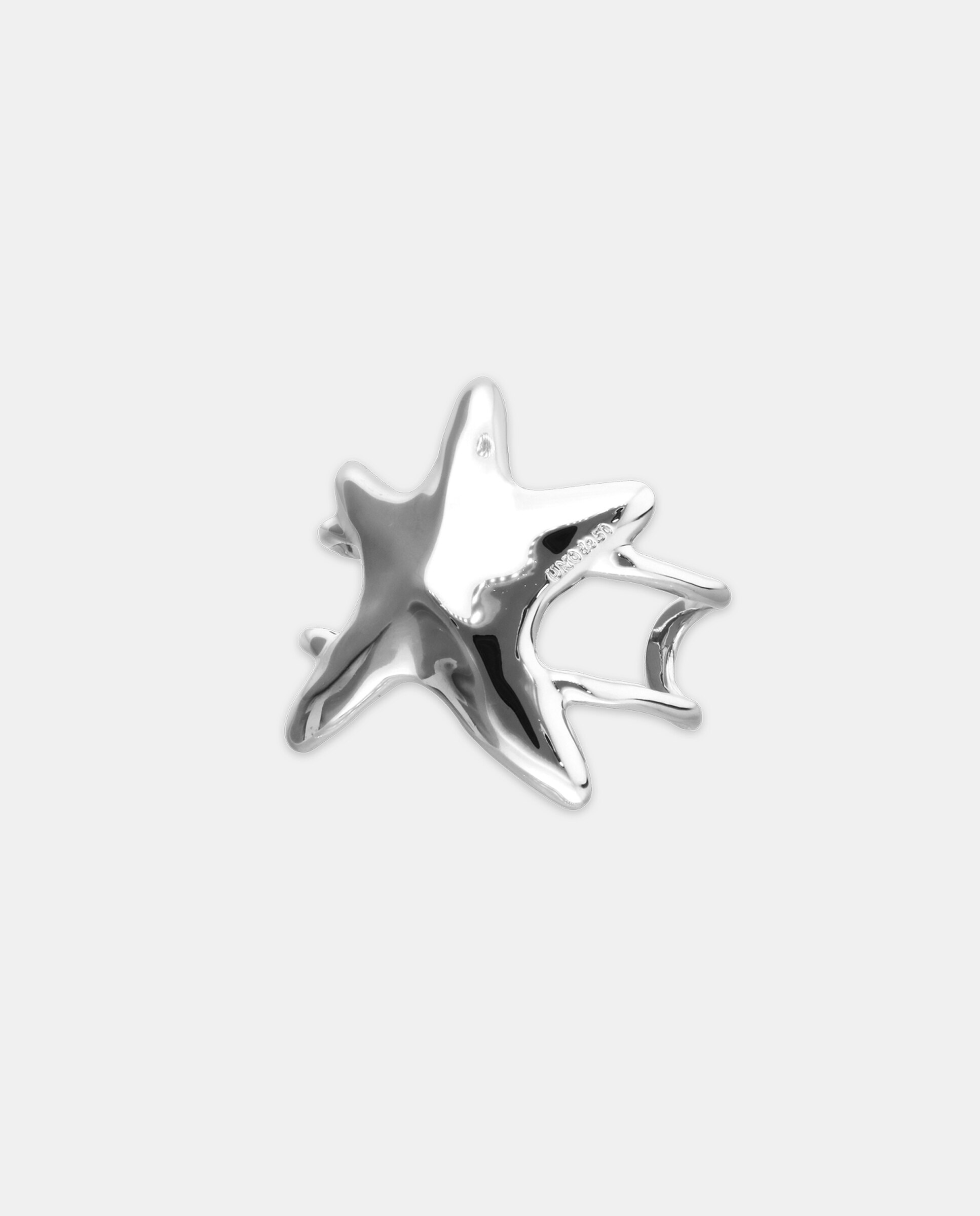 Pulseira Rígida Banhada em Prata com Forma de Estrela Grande Prata-2