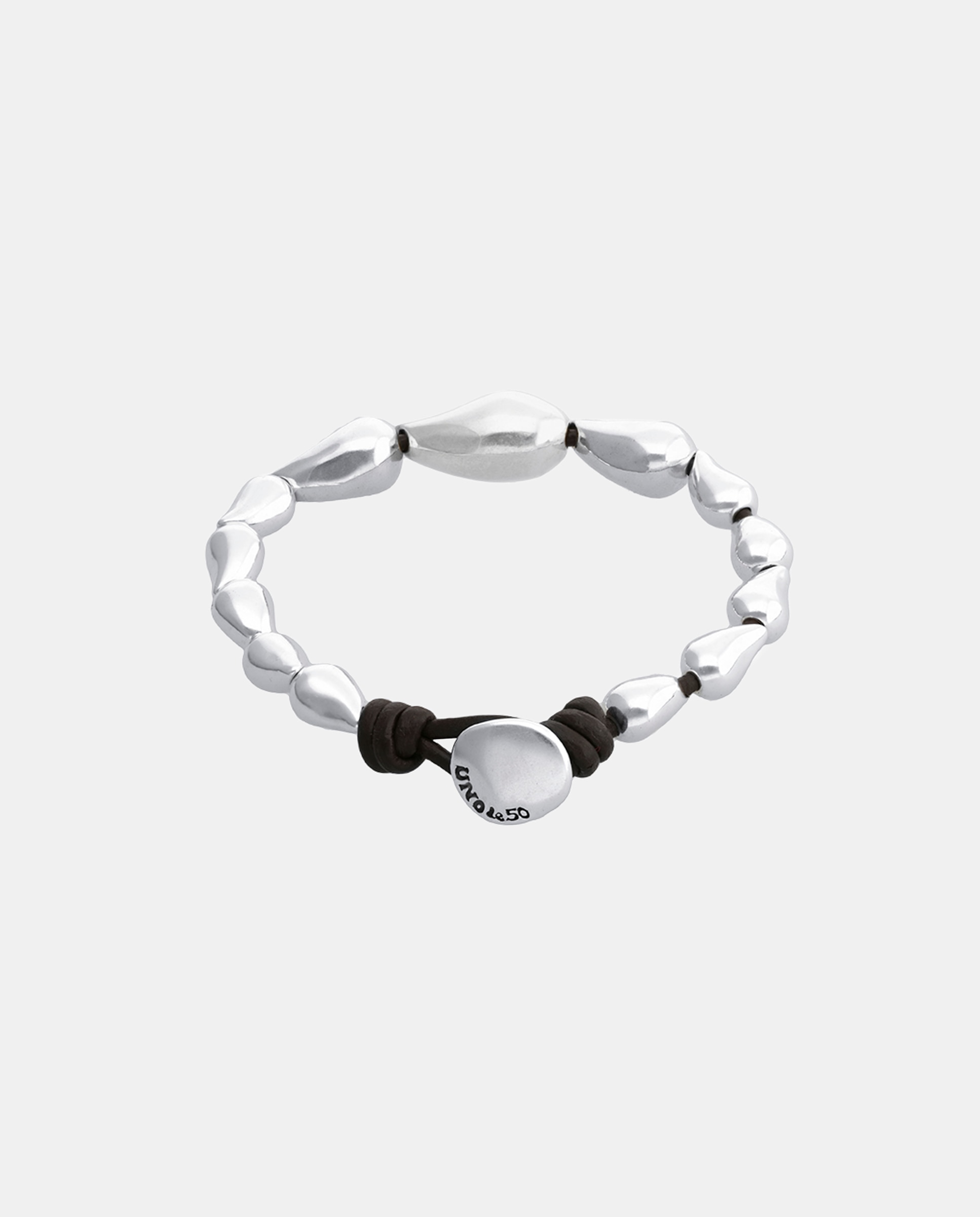 Pulseira com Elos Banhada a Prata com Forma de Gotas Prata-2