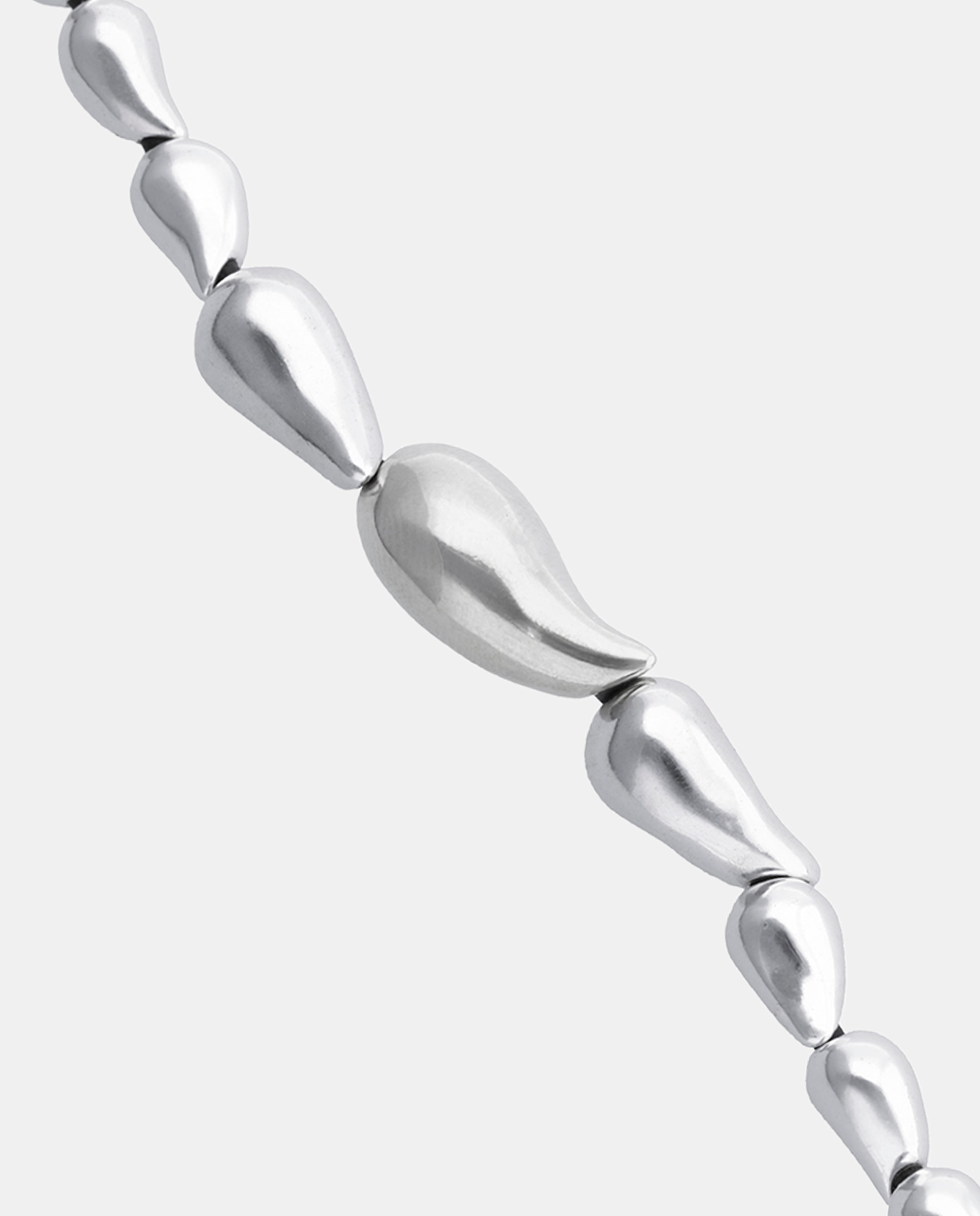 Pulseira com Elos Banhada a Prata com Forma de Gotas Prata-3