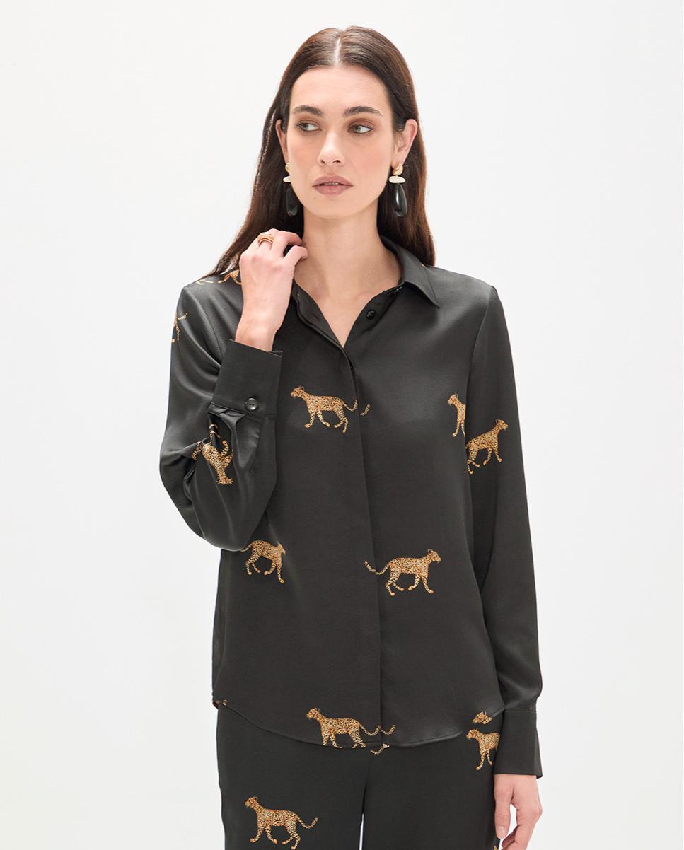 Imagem 0 de Camisa Acetinada com Estampado