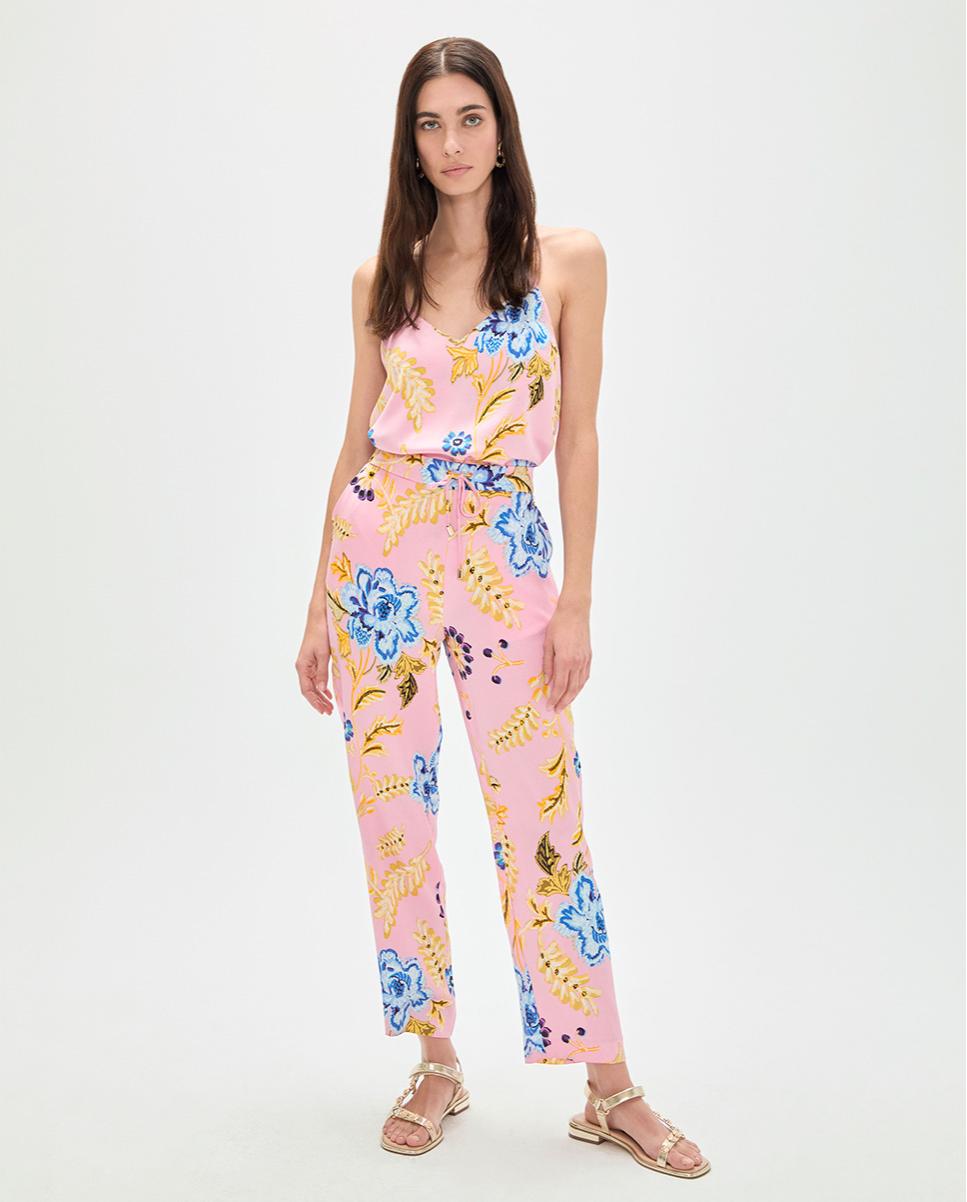 Imagem 0 de Calças Jogger Satinadas com Print de Flores