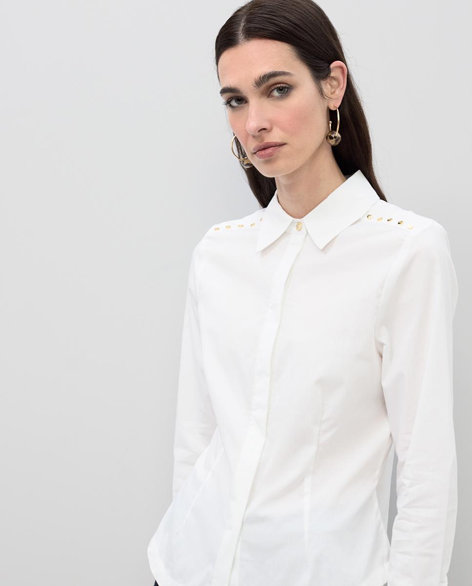 Imagem 0 de Camisa em Popelina com Detalhe de Tachas