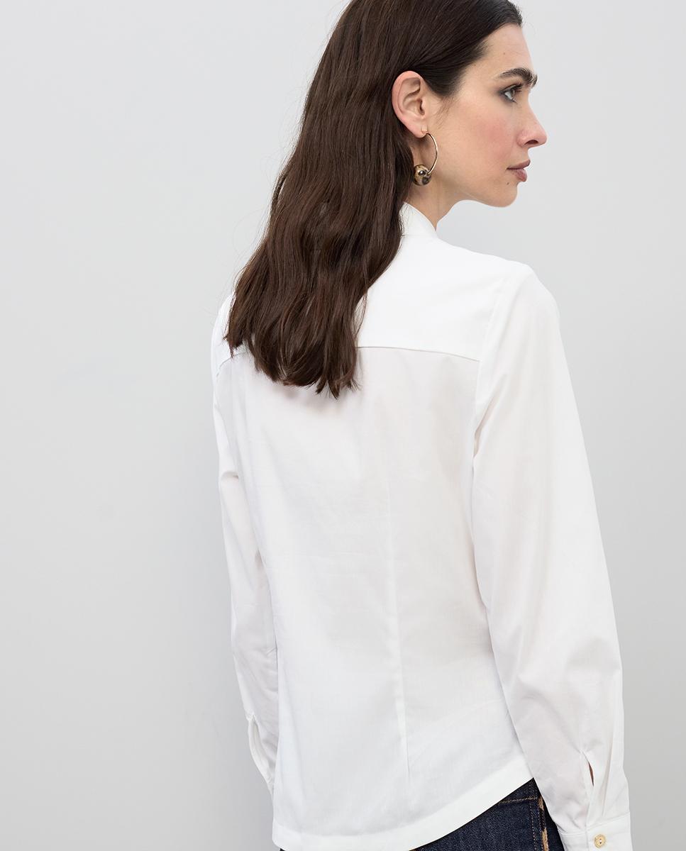 Camisa em Popelina com Detalhe de Tachas Branco-3