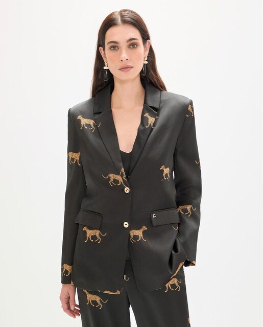 Imagem 0 de Blazer Estampado em Tecido Acetinado