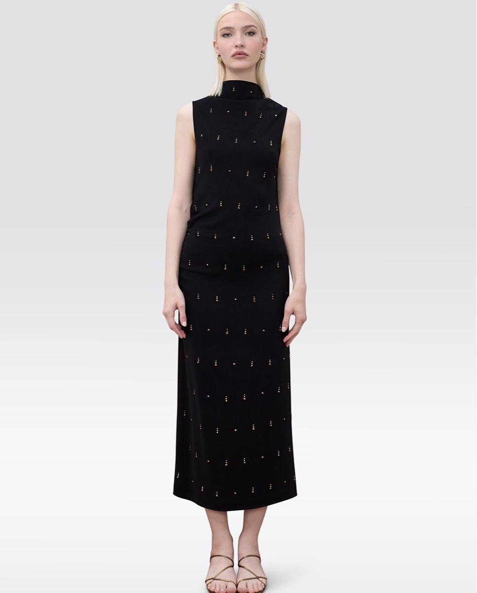 Imagem 0 de Vestido Midi sem Mangas com Pedrinhas