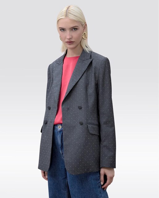 Imagem 0 de Blazer Cruzada com Salpicado de Strass