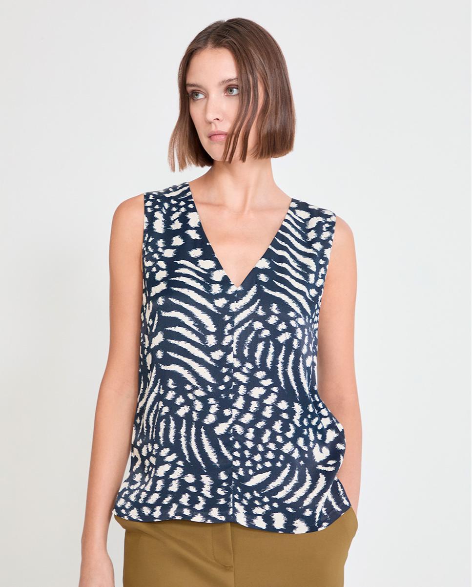 Imagem 0 de Top Estampado com Decote em V