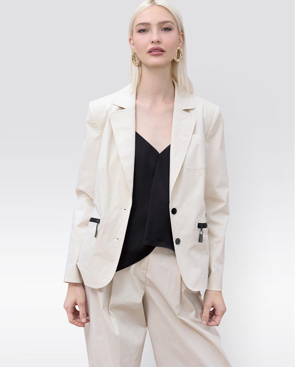 Imagem 0 de Blazer Ajustado com Fechos de Correr Vistos Lacados