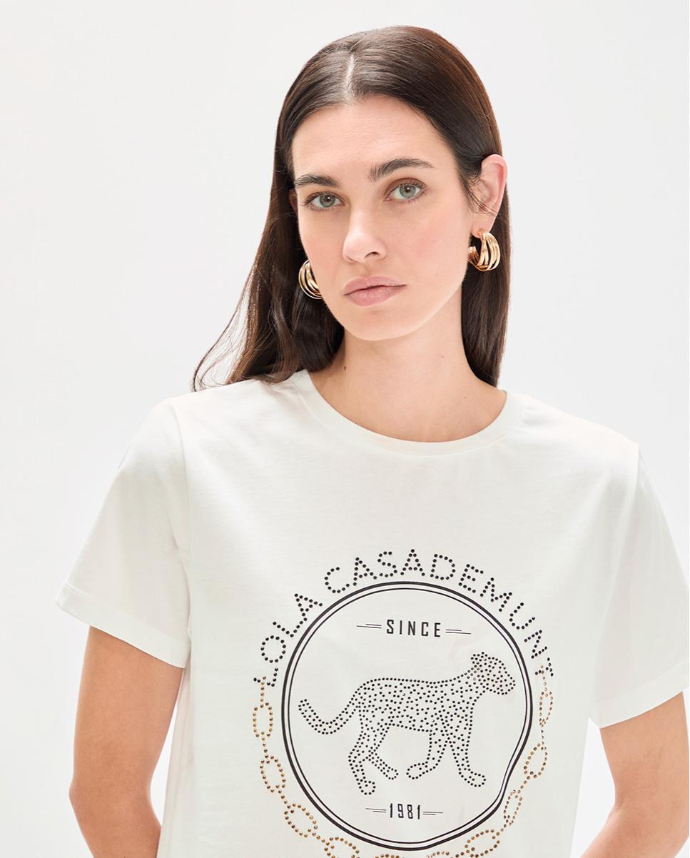 T-shirt Rosco com Strass Branco-3