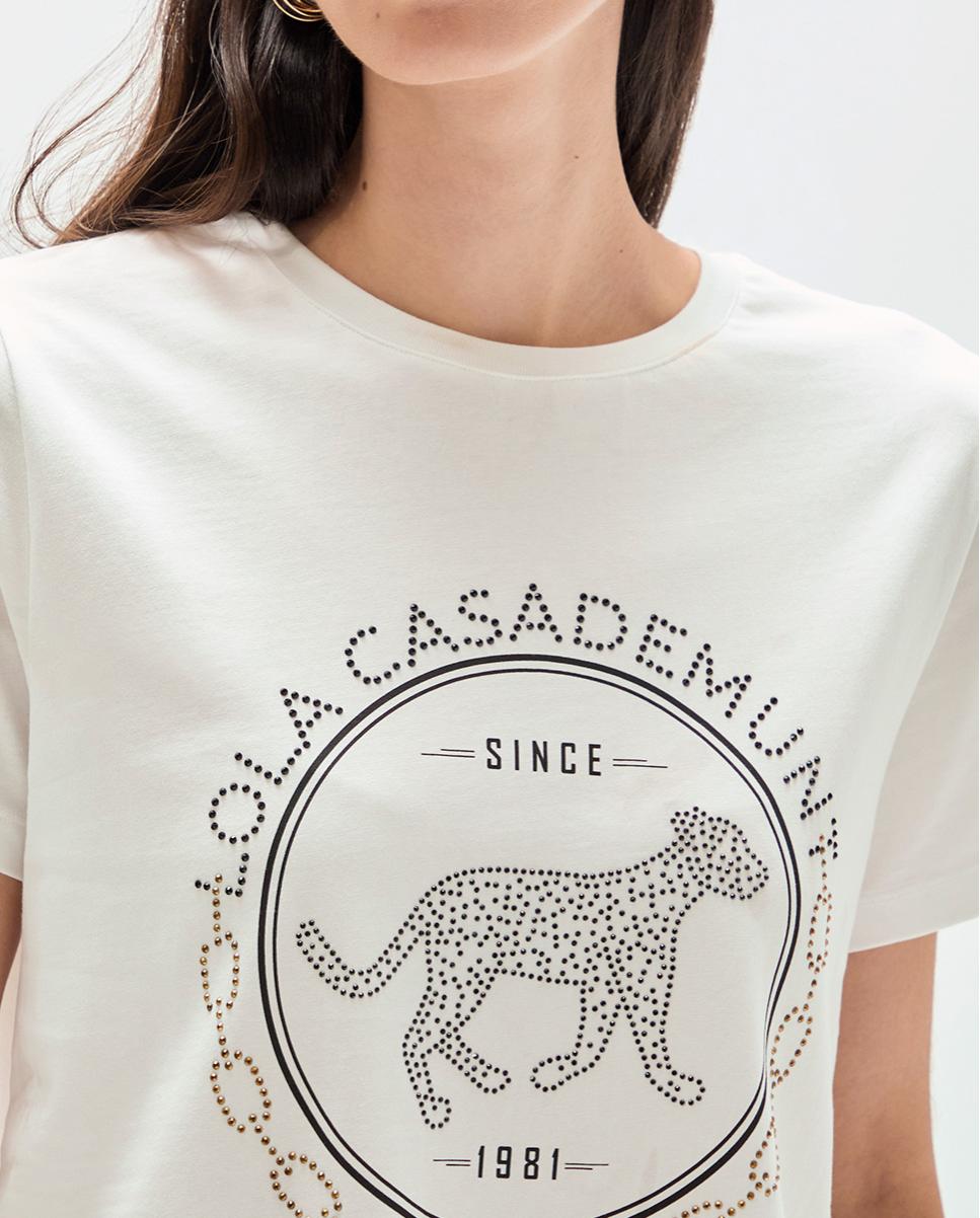 T-shirt Rosco com Strass Branco-4