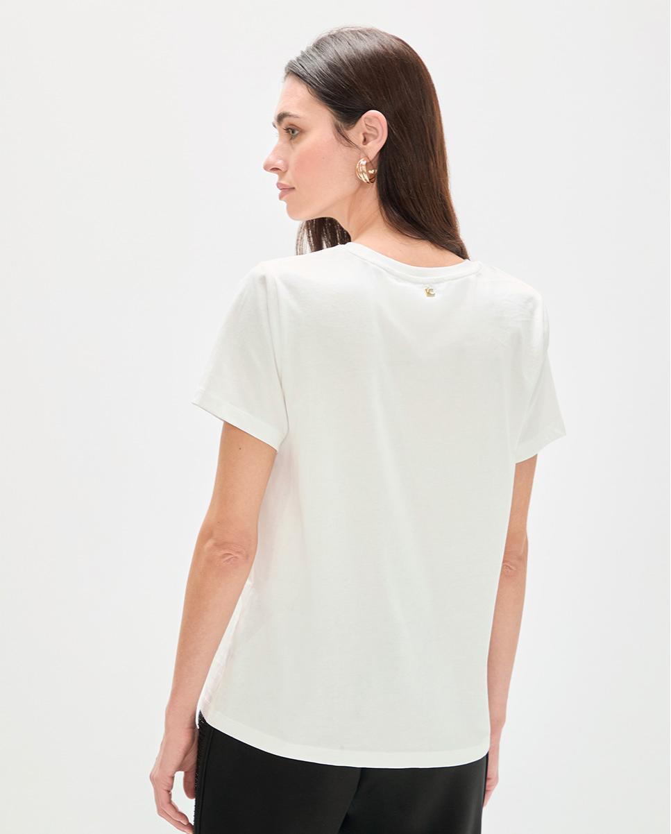 T-shirt Rosco com Strass Branco-5