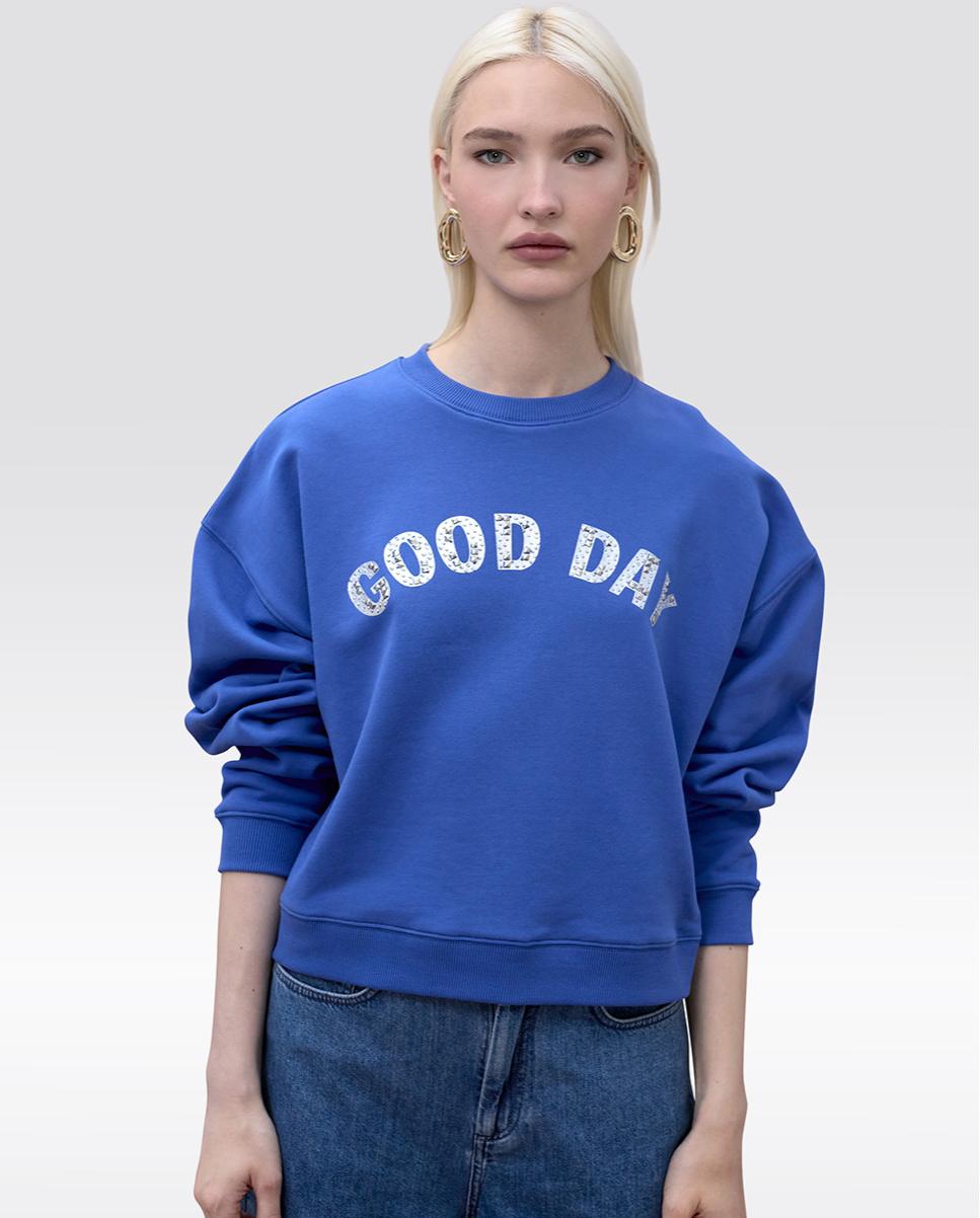 Imagem 0 de Sweatshirt com Letreiro Frontal e Gola Redonda