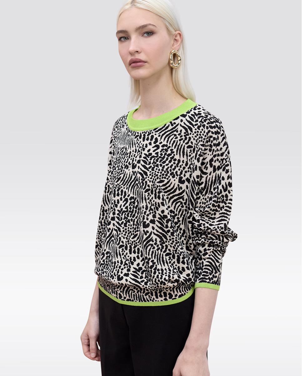 Imagem 0 de Camisola Jacquard com Rib em Contraste