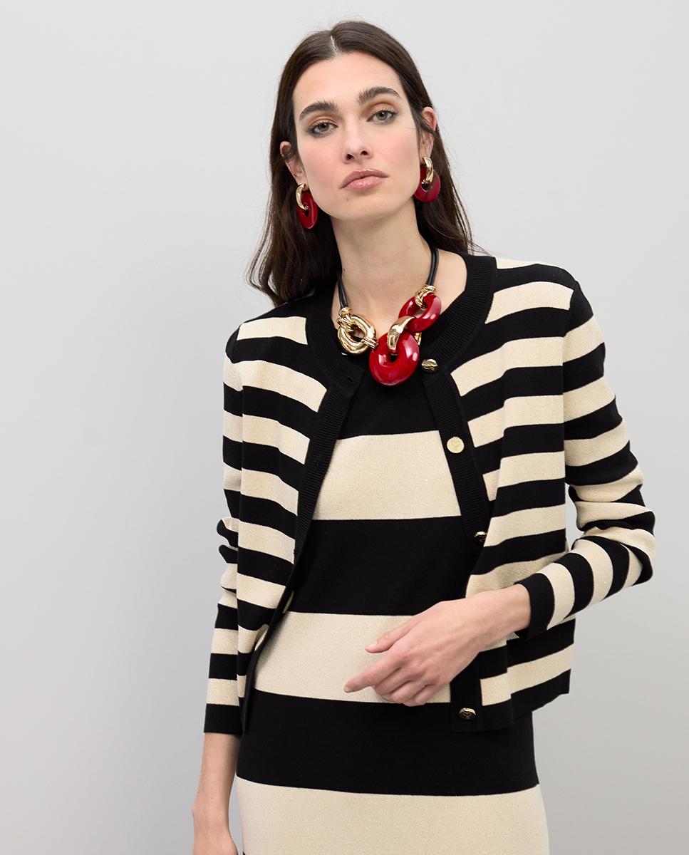 Imagem 0 de Cardigan às Riscas Bicolor