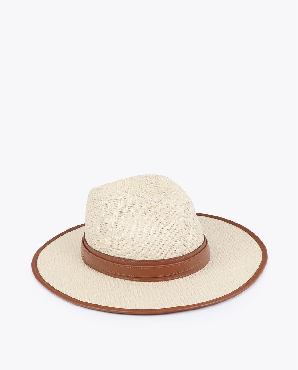 Chapéu de Aba Larga em Design Bicolor Cru-2