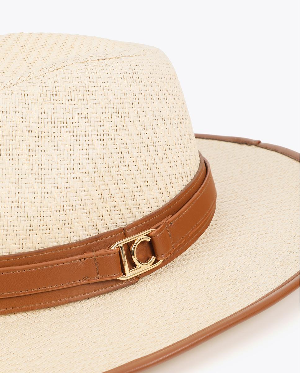 Chapéu de Aba Larga em Design Bicolor Cru-4