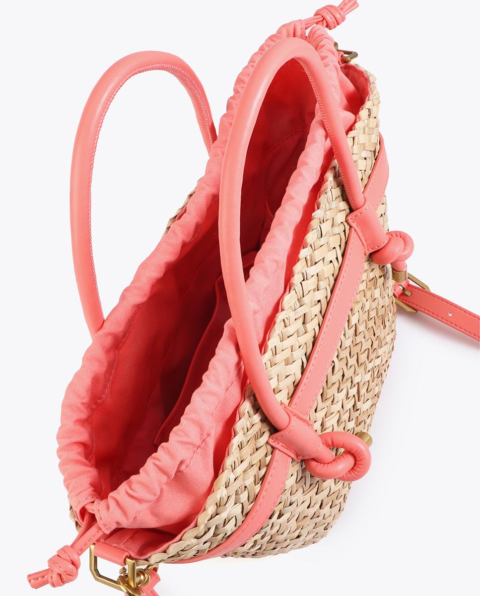 Cesto Mini com Alças e Detalhes Efeito Pele Coral-5