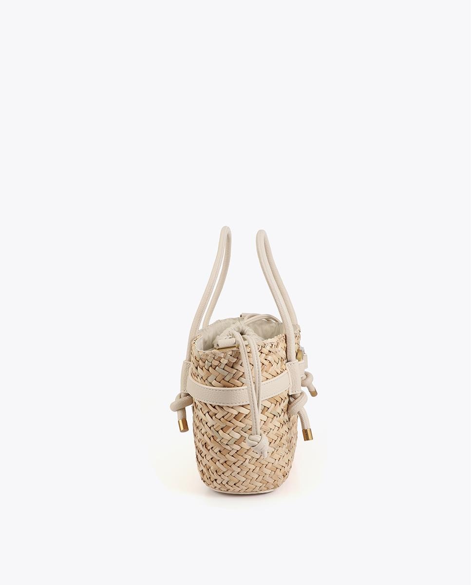 Cesto Mini com Alças e Detalhes Efeito Pele Cru-3