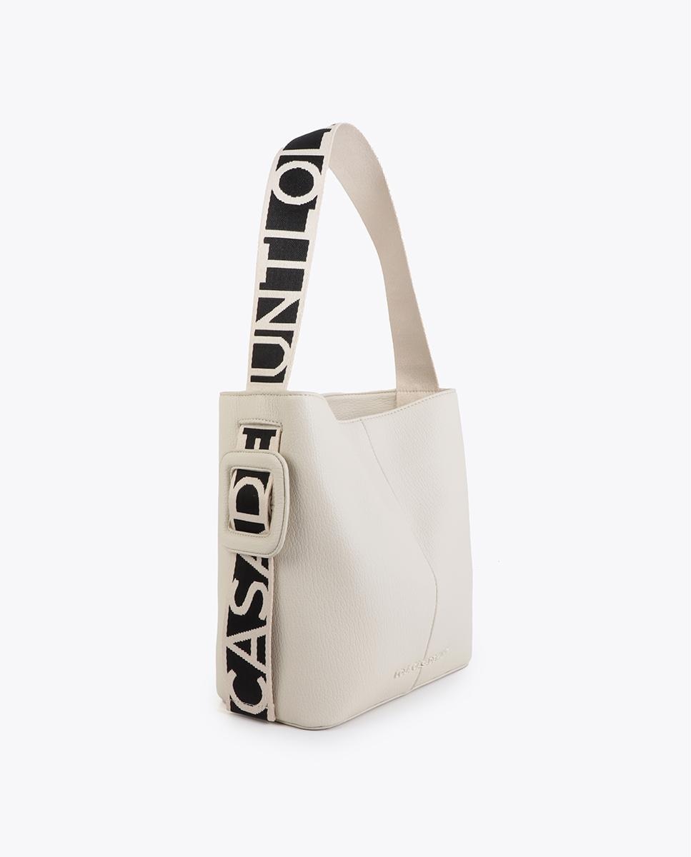 Mala Shopper com Alça de Nylon em Contraste Cru-2