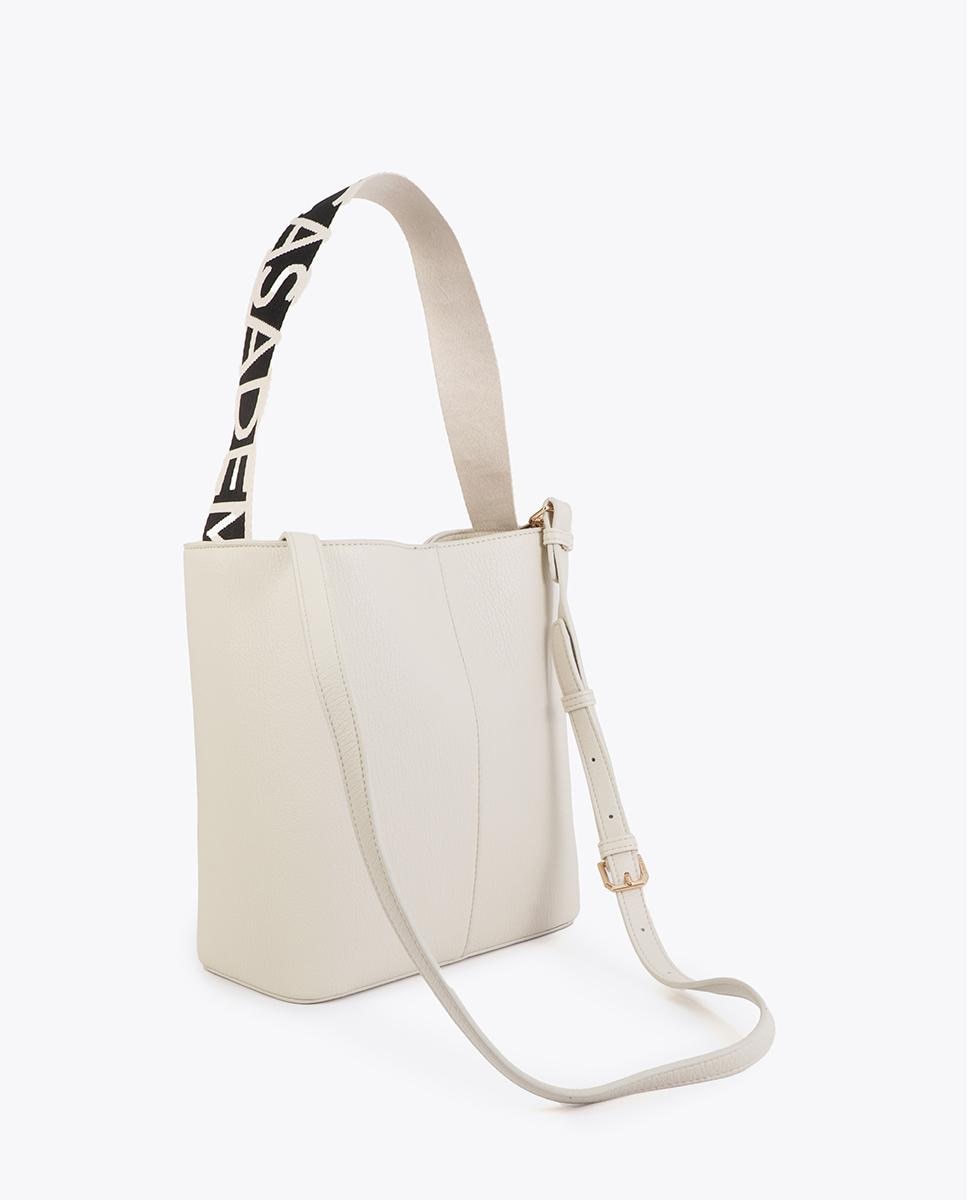 Mala Shopper com Alça de Nylon em Contraste Cru-4