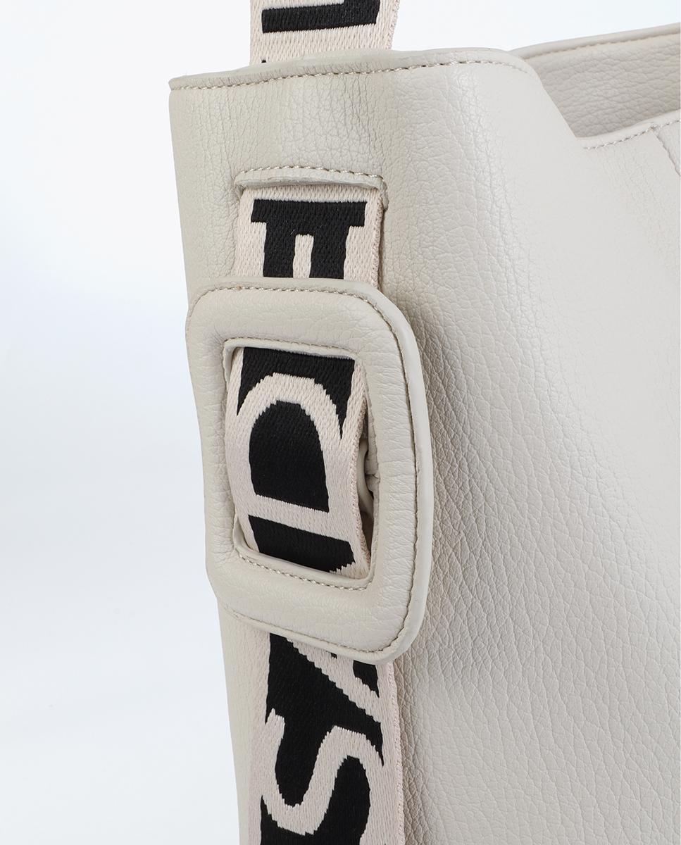 Mala Shopper com Alça de Nylon em Contraste Cru-6