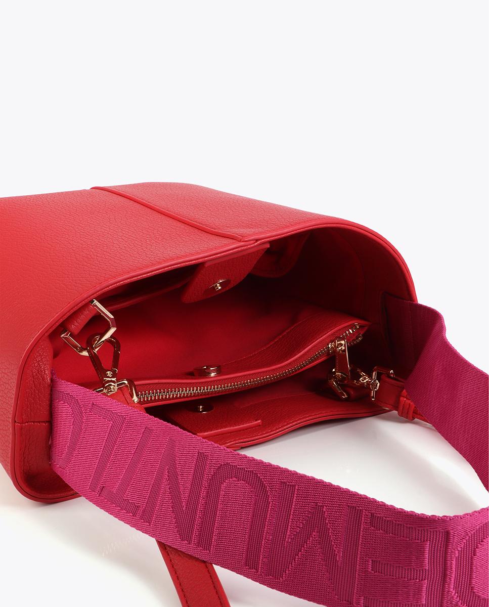 Mala Shopper Moderna com Alça de Nylon com Detalhe de Contraste em Tecido Vermelho-5