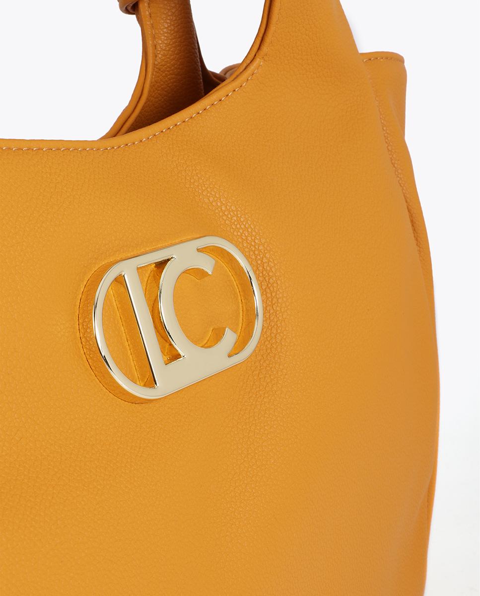 Mala Shopper de Alças com Nó e Fecho Zip Mostarda-6