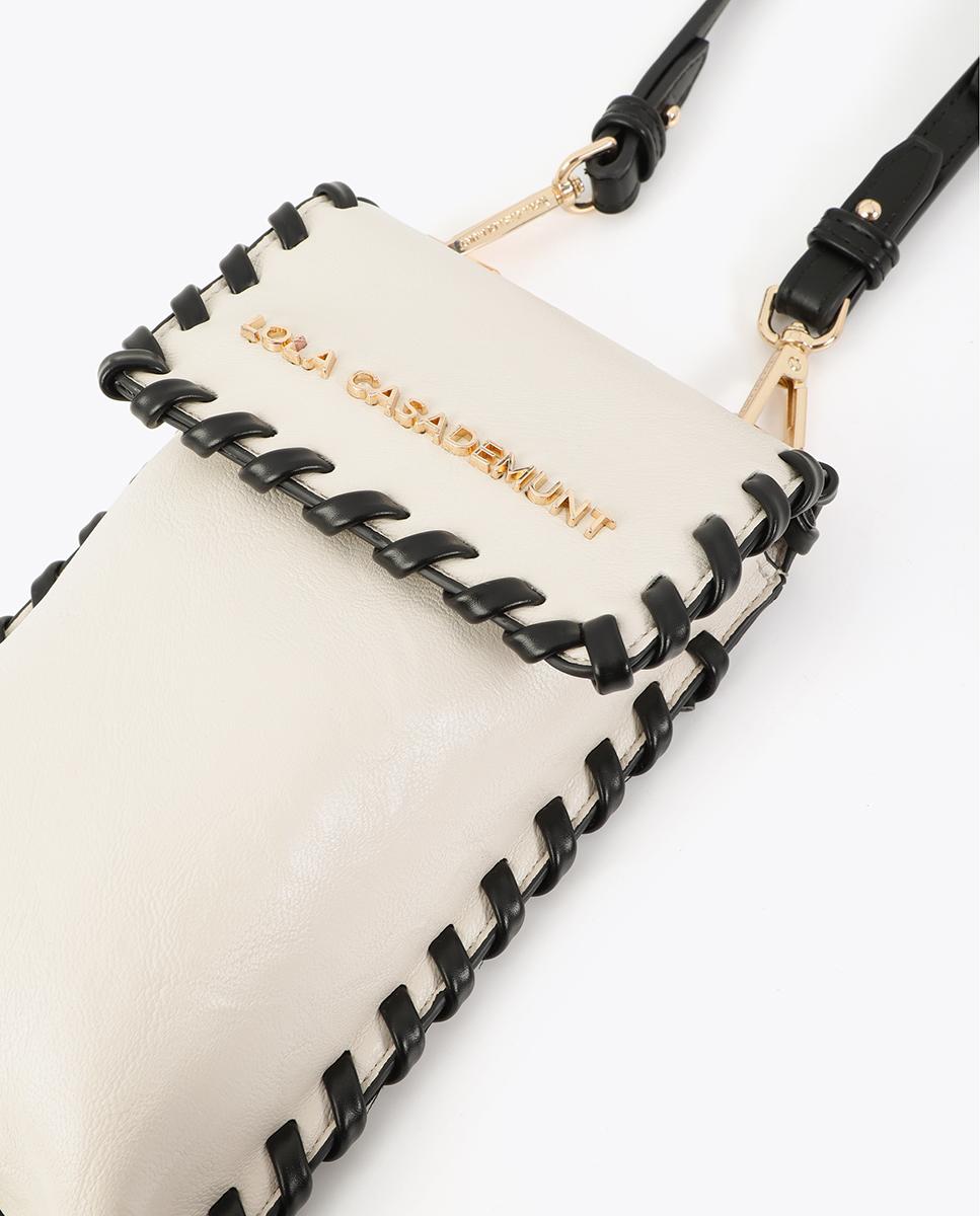 Bolsa para Telemóvel com Acabamentos em Contraste Cru-6