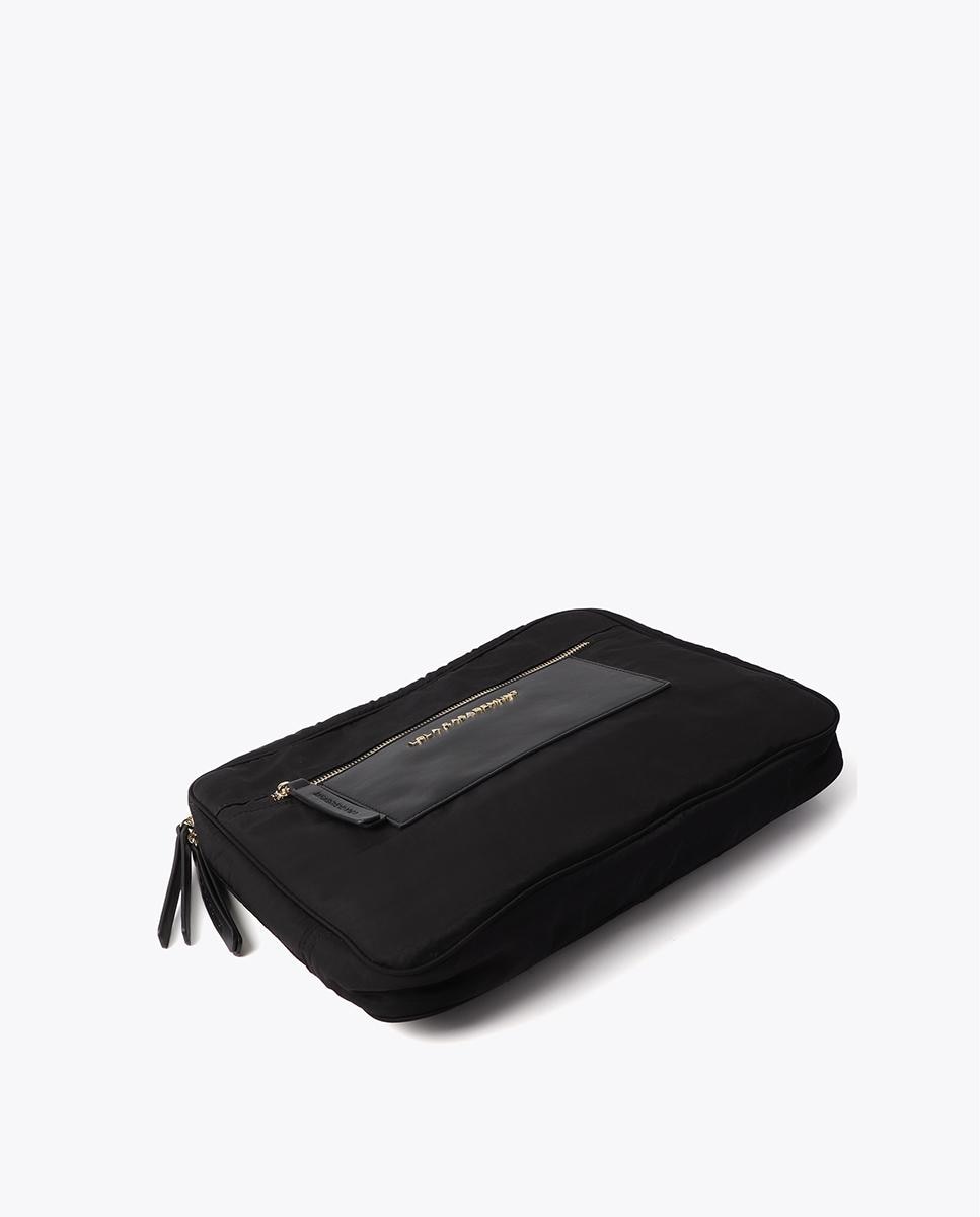 Bolsa para Computador Portátil com Compartimento Acolchoado e Fecho Zip Preto-2