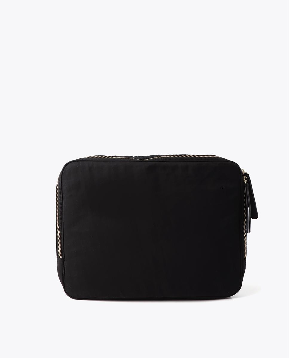 Bolsa para Computador Portátil com Compartimento Acolchoado e Fecho Zip Preto-3