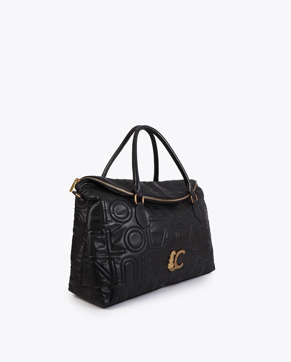 Mala de Viagem com Pesponto de Logo e Fecho Zip Preto-2