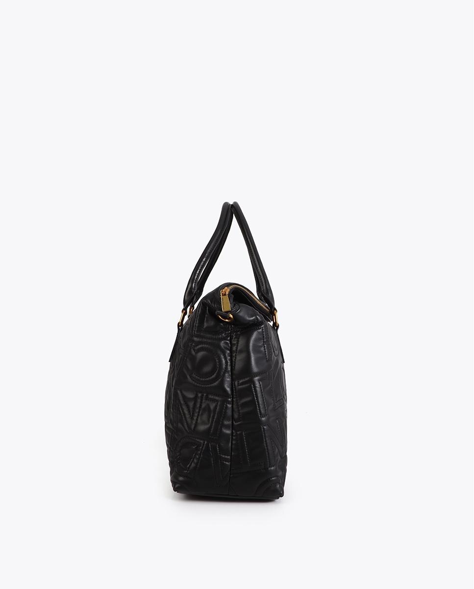 Mala de Viagem com Pesponto de Logo e Fecho Zip Preto-3