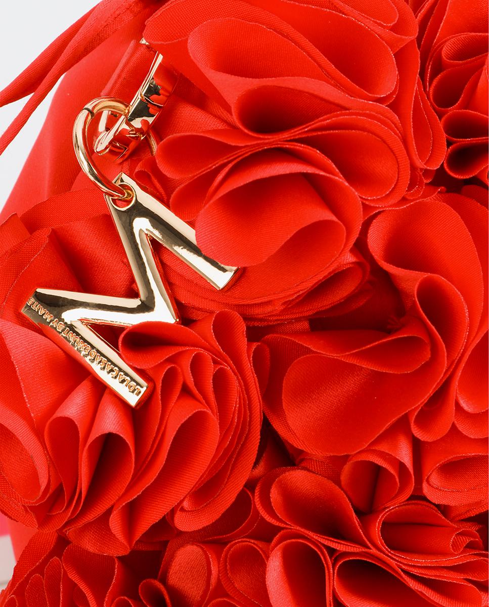 Mala de Festa Bombonera com Design Floral Tridimensional Vermelho-6