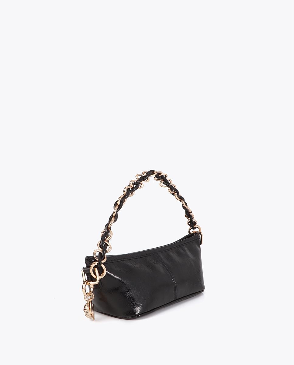 Mala de Festa Efeito Brilhante com Fecho Zip Preto-2