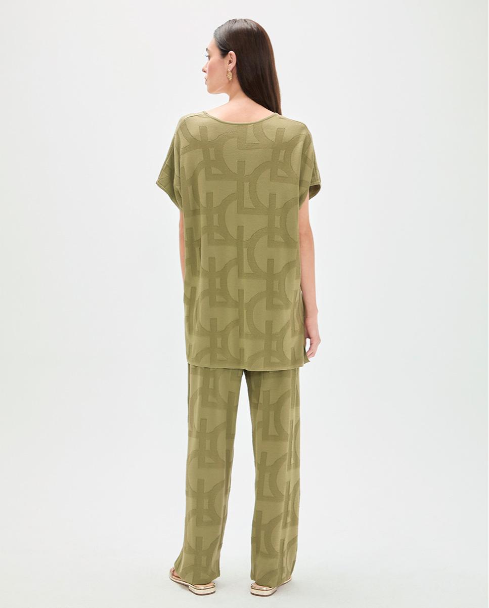 Camisola Leve Jaquard Caqui-3