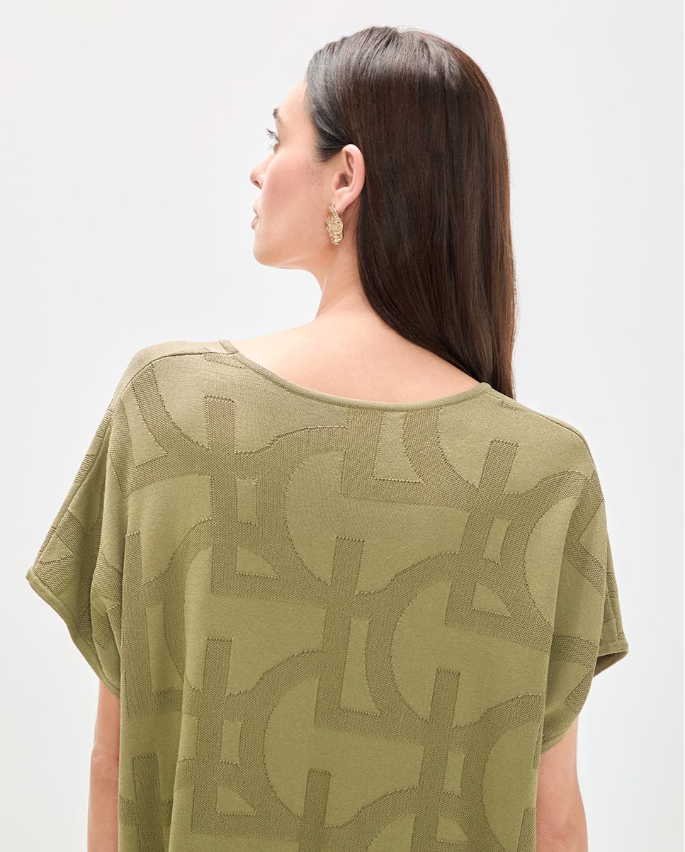 Camisola Leve Jaquard Caqui-4