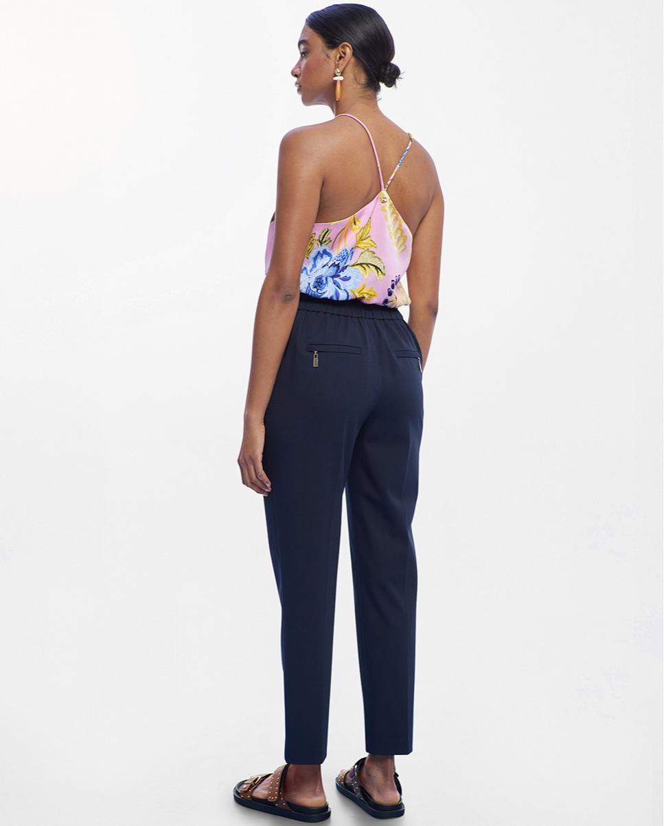 Calças Jogger com Bolsos e Cordão de Ajuste Azul-marinho-3
