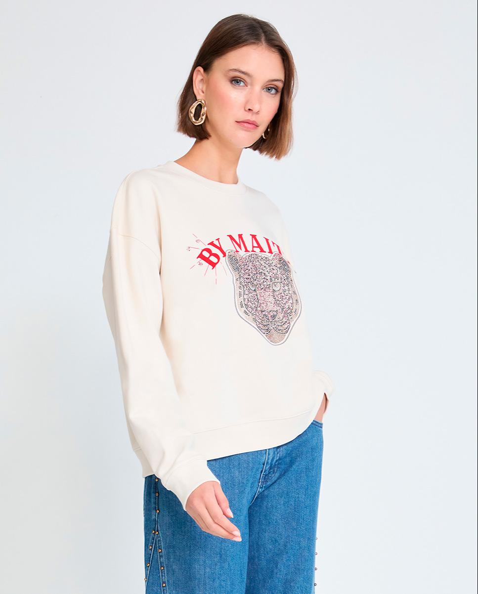 Imagem 0 de Sweatshirt com Gola Redonda e Strass