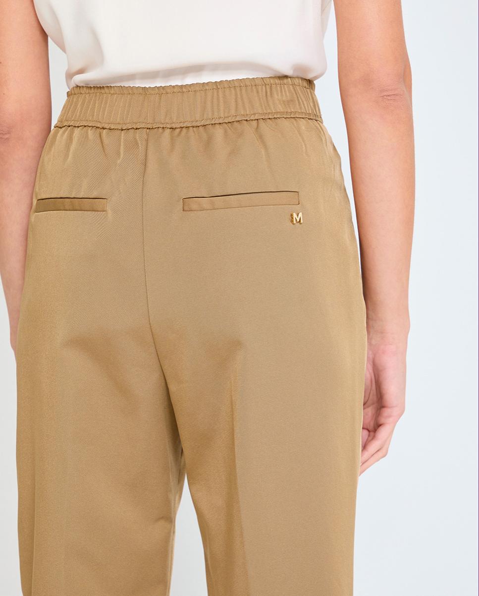 Calças Jogger em Tecido Técnico com Cordão de Ajuste Camel-4