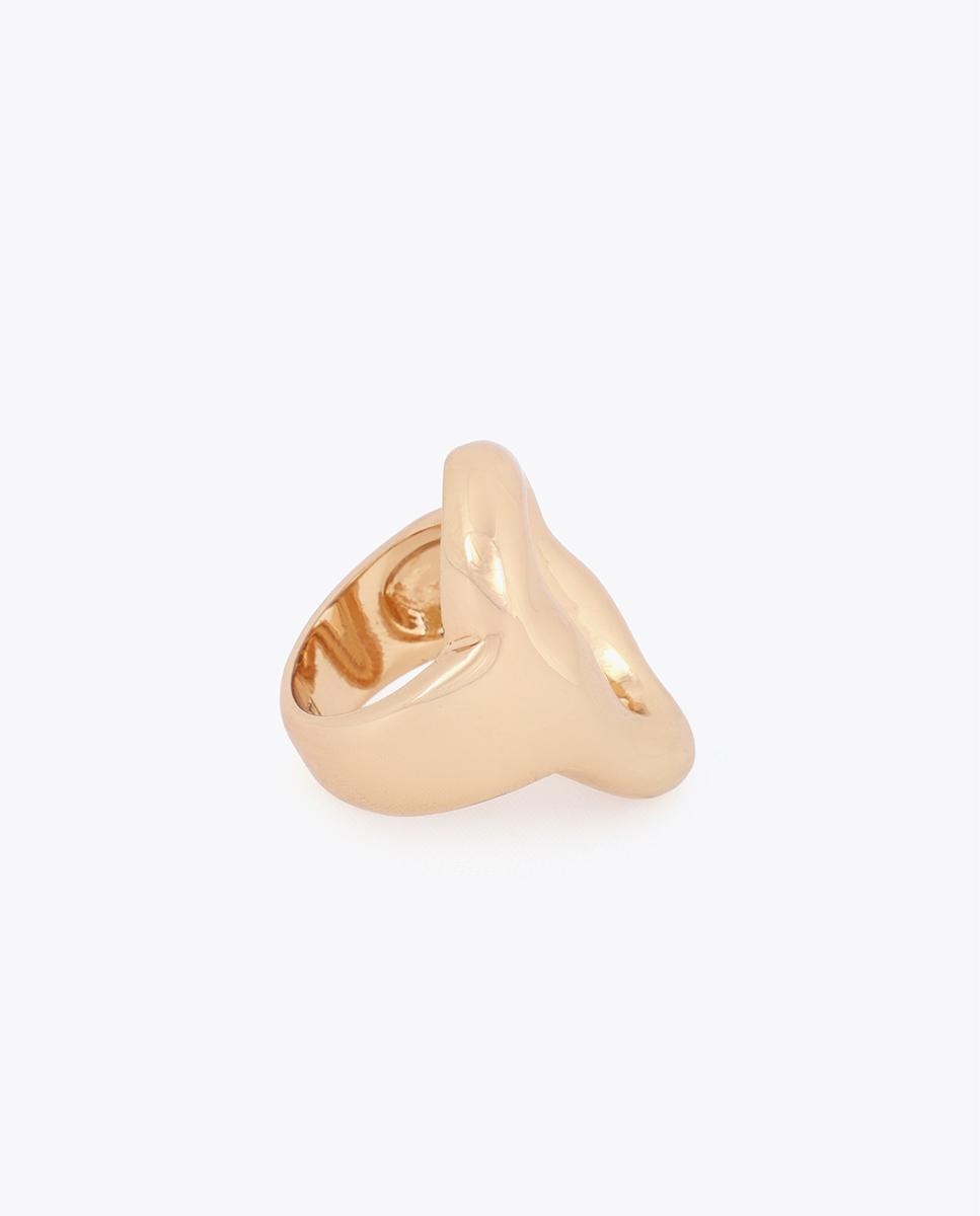 Anel Liso Metálico Elo Relevo Dourado-3